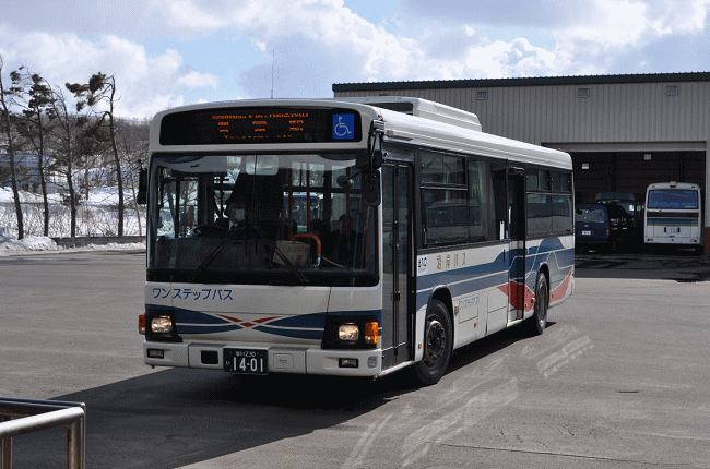 羽幌ターミナルに到着した沿岸バス