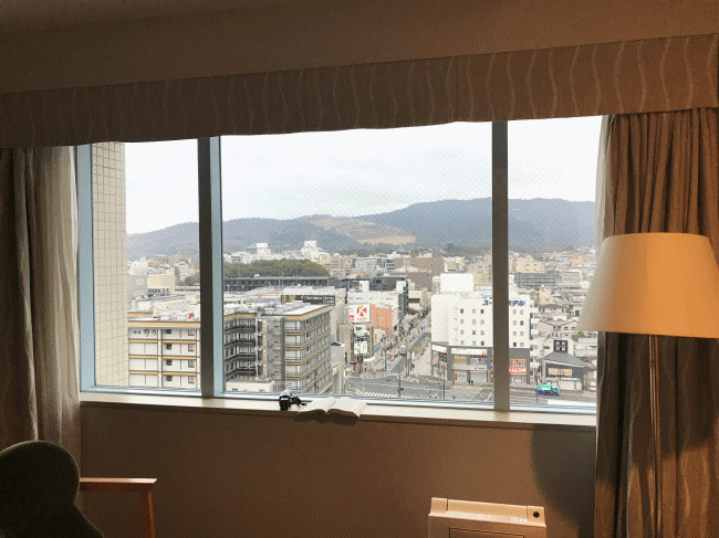 ホテル日航奈良の窓と外の景色