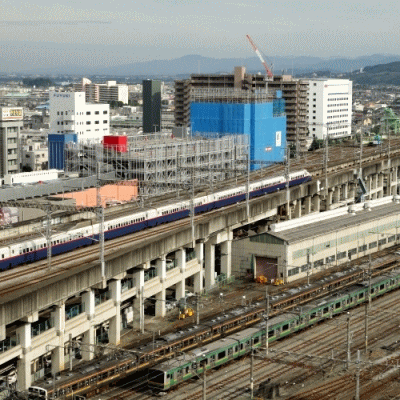 アパホテル高崎駅前からの鉄道の眺め