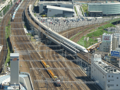 名古屋マリオットアソシアホテルからの鉄道の眺め