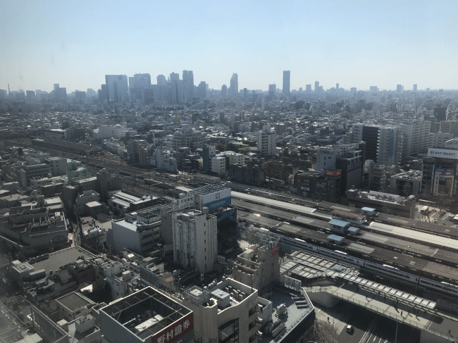 中野サンプラザから見た新宿高層ビル群