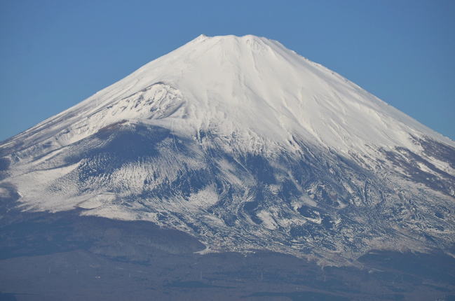 大涌谷付近から富士山を望遠