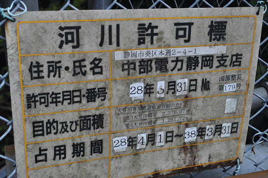 大井川鉄道の鉄橋の河川許可標