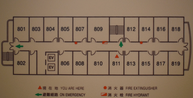 ホテルルートイン古川駅前の客室配置図