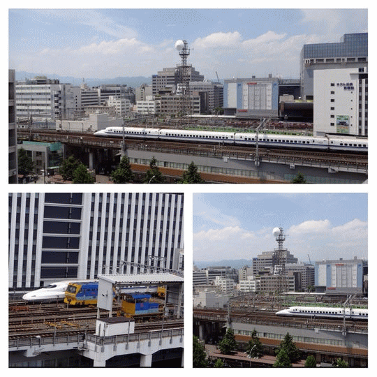 新都ホテルからの東海道新幹線のトレインビュー