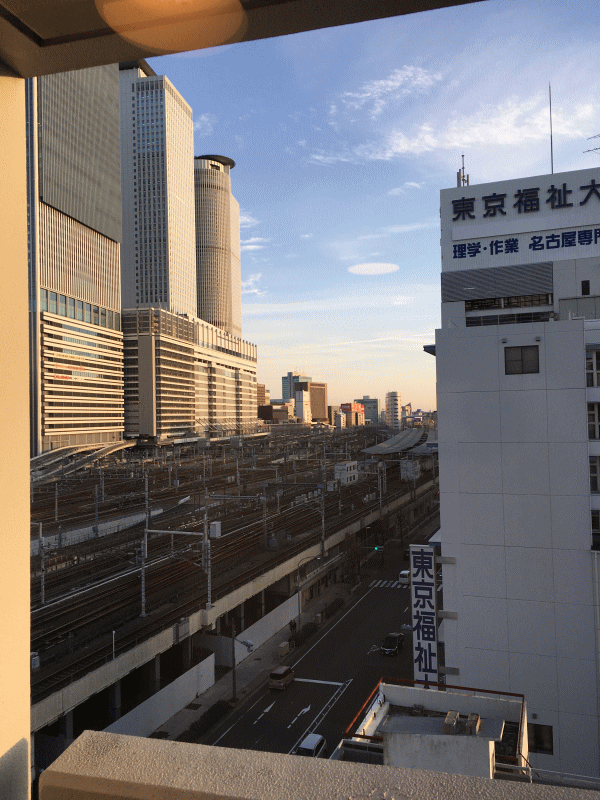 スーパーホテル名古屋駅前から名古屋駅方向の眺め