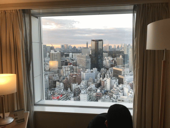 東京ドームホテルの窓