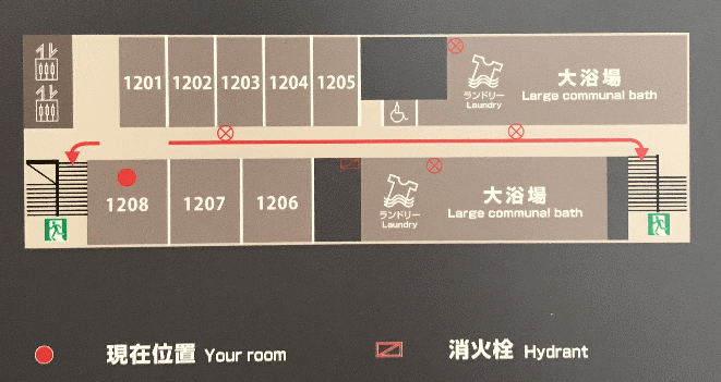 ワイズホテル旭川駅前の客室配置図