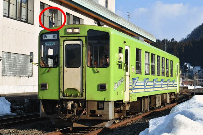 阿仁前田駅で秋田内陸縦貫鉄道の列車の撮影