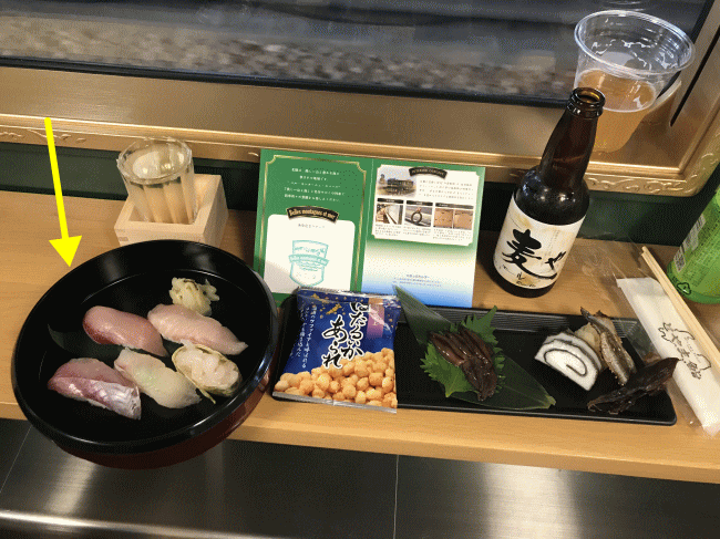 べるもんたのぷち富山湾鮨セットとほろ酔いセット、地酒に地ビール