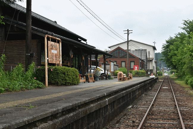 長陽駅と南阿蘇鉄道の線路