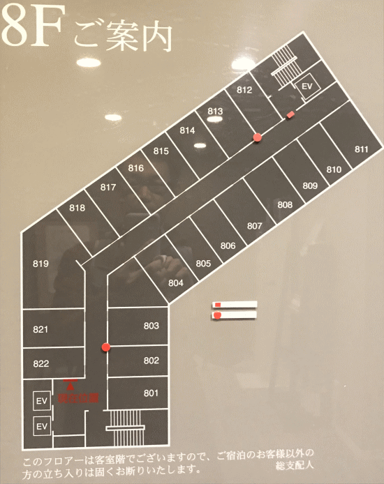 ホテルクラウンヒルズ釧路の客室配置図