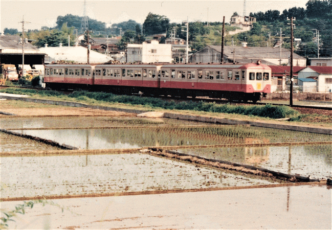 穴部～飯田岡間で伊豆箱根鉄道を撮影（1987年）