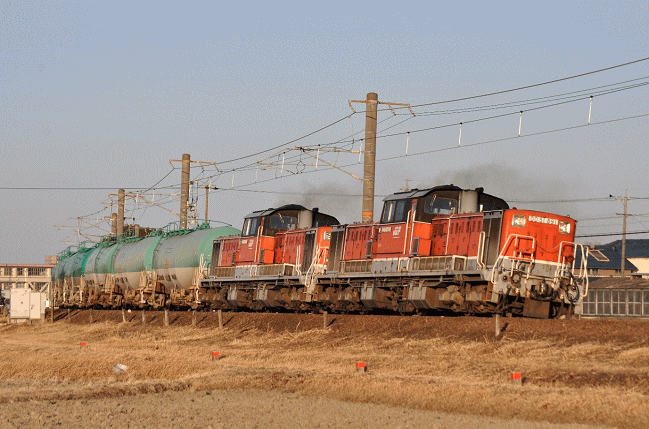 DD51石油貨物の75列車（冬季）