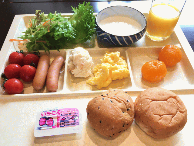 福島県の栄楽館の朝食バイキング
