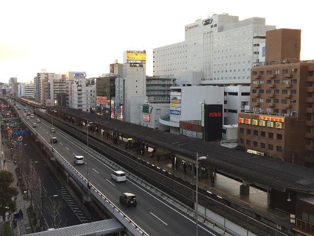 ホテルパークサイド大阪から見た東急REIホテル