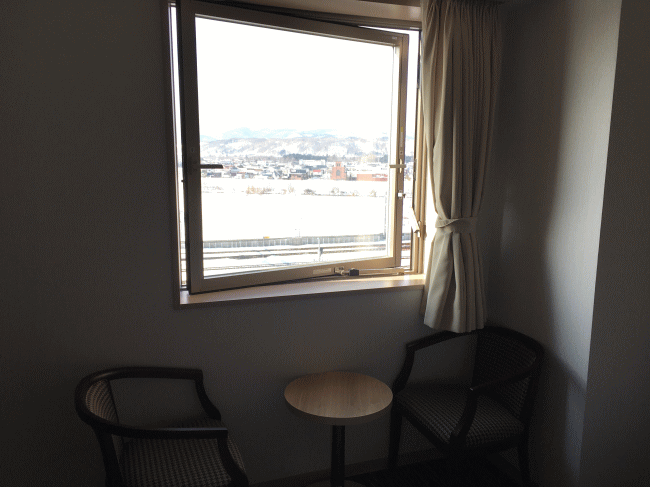 ホテルWBFグランデ旭川の客室の窓