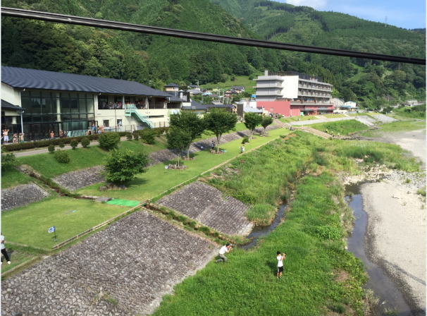 大井川鉄道から見た川根温泉ホテル