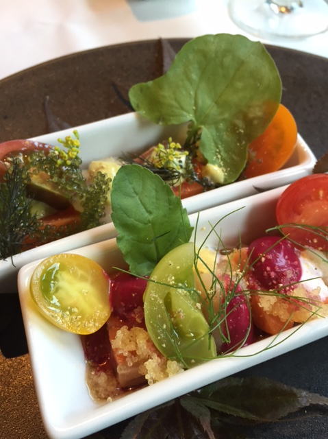 東京・木場のフレンチレストラン「アタゴール」のランチコースの前菜（魚介）