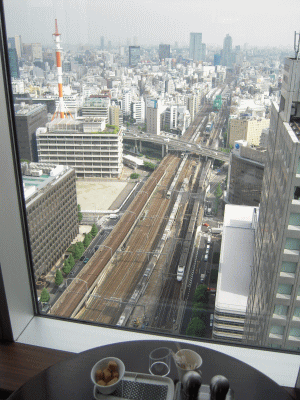 レストランより上野駅方面の眺望