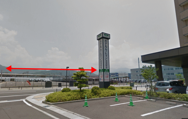 ホテルルートイン敦賀駅前と線路の位置関係