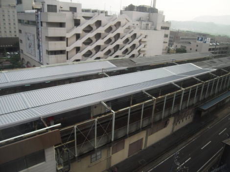 ホテルアルファーワン松江から見た駅の風景
