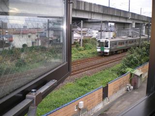オレンジ・イン仙台東からの鉄道の眺め