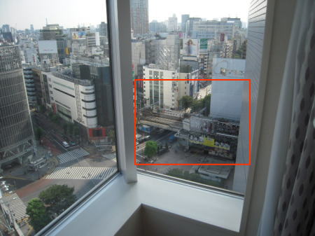 渋谷エクセルホテル東急から見る渋谷駅