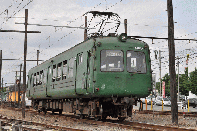 現役当時の熊本電鉄の5101A号車