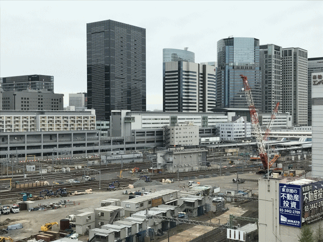 都シティ東京高輪から眺めた品川駅