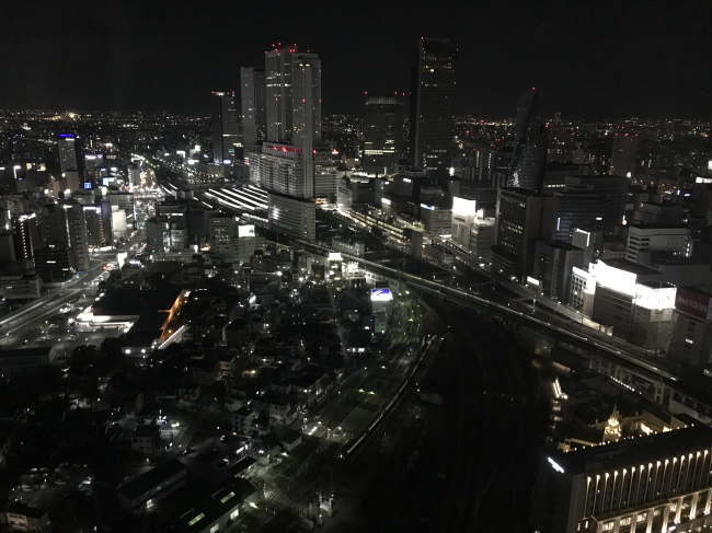 名古屋プリンスホテルスカイタワーから見た名古屋駅方面の夜景