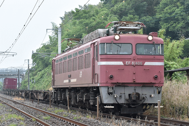 EF81406号機牽引の臨8057列車