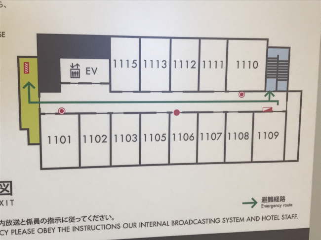 三交イン伊勢市駅前の客室案内図