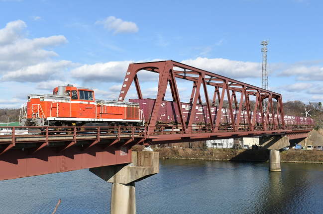 向浜行23列車を再び旧雄物川橋りょうで撮影