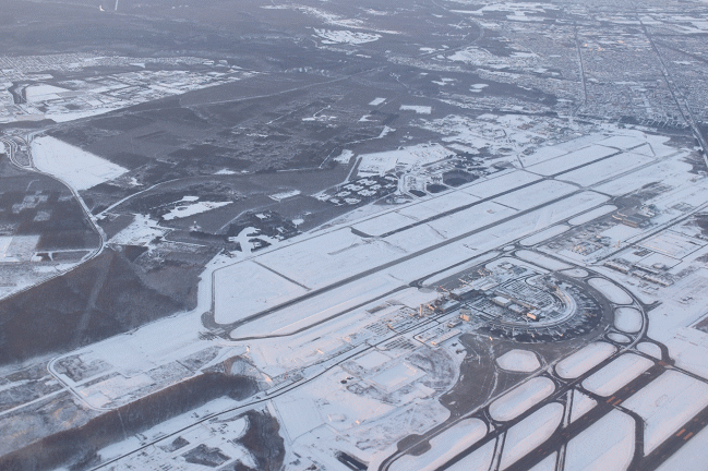 雪景色の新千歳空港
