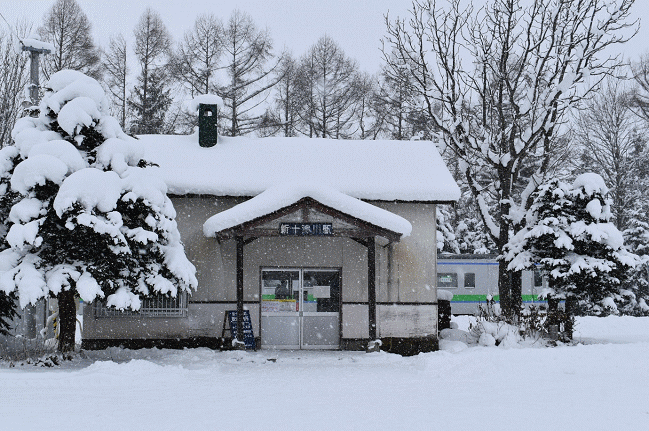 冬の新十津川駅