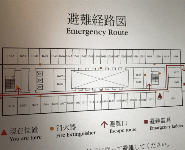 ステーションホテル小倉の客室配置図
