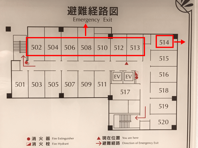 東横イン鹿児島中央駅西口の客室配置図