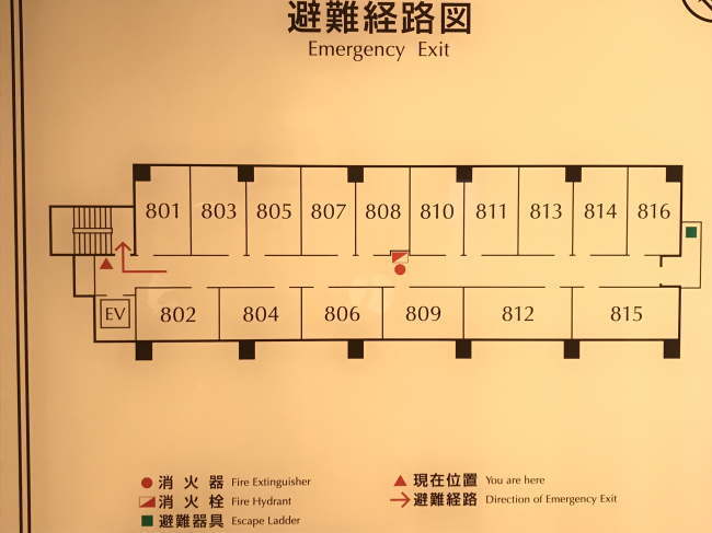 東横イン小倉駅新幹線口の客室配置図