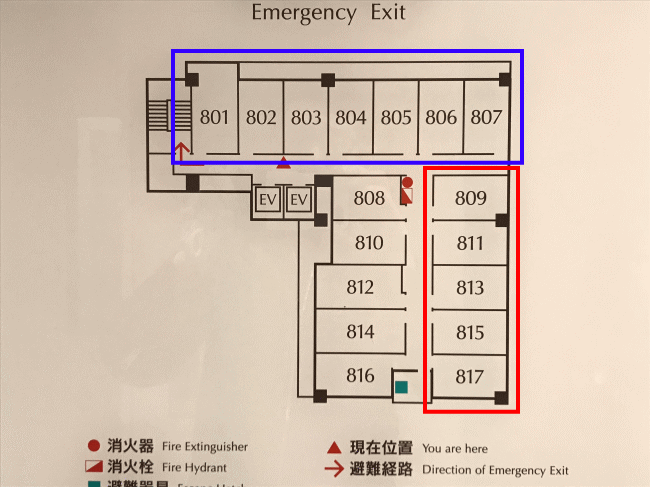 東横イン宮崎駅前の客室配置図