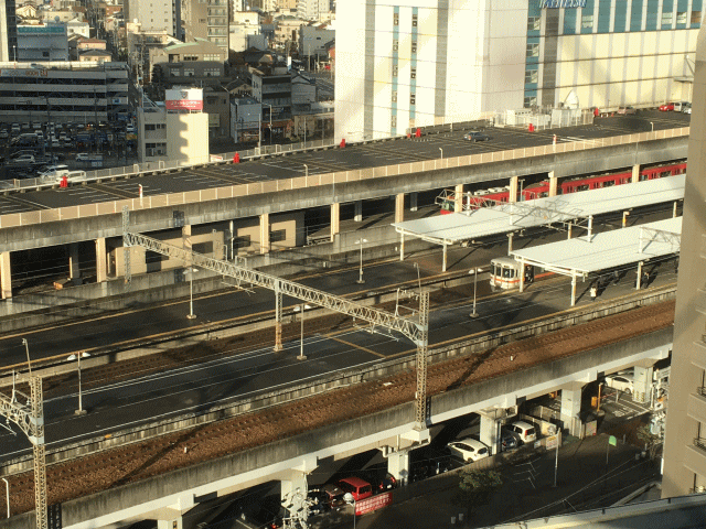 東横イン名古屋尾張一宮駅前からの鉄道の見える景色