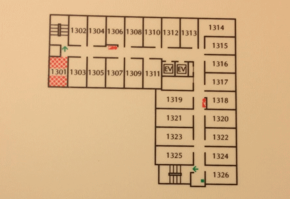 東横イン札幌駅北口の客室配置図（13階）