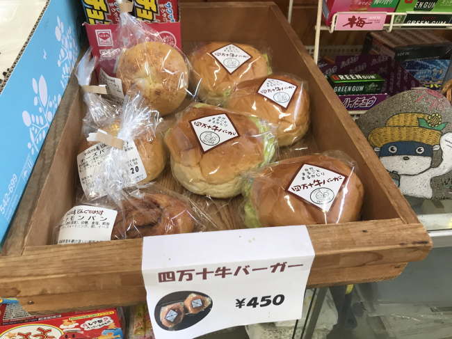 江川崎駅で売られているどんぐりはうすの四万十バーガー